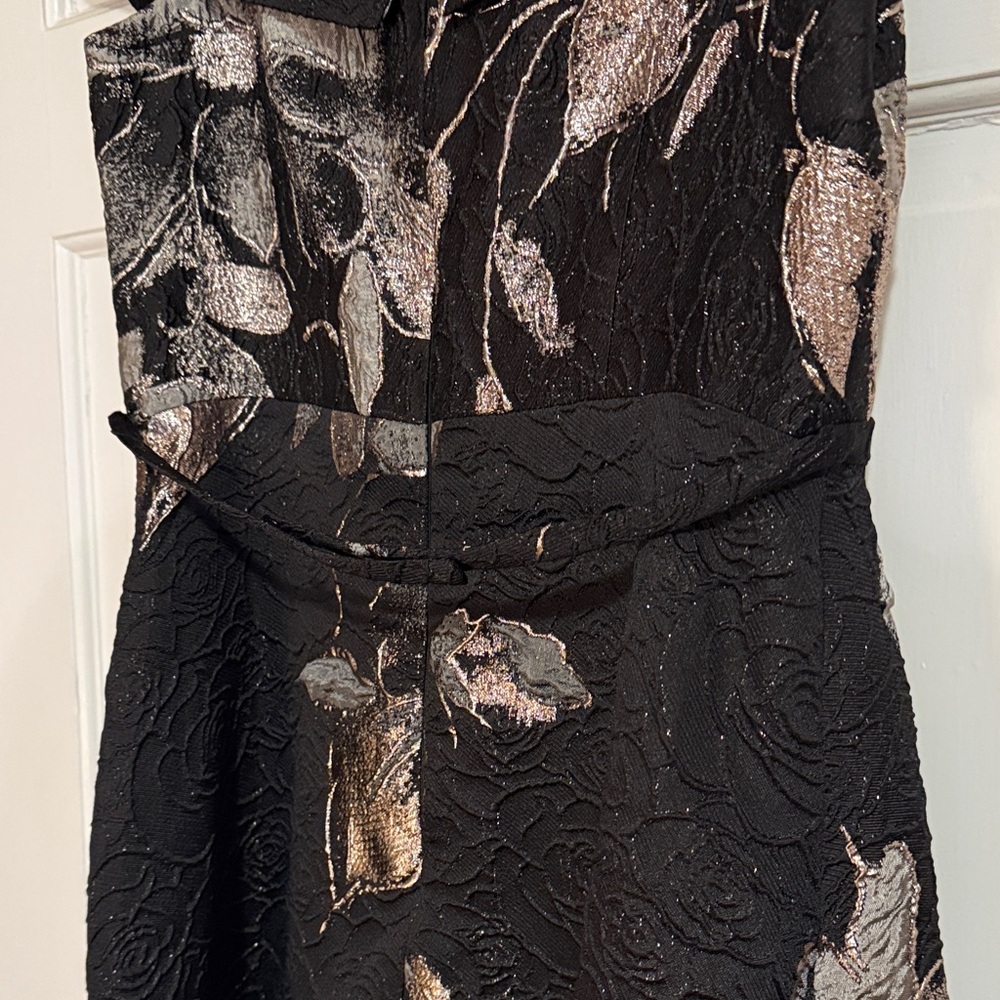 Teri Jon Black and Gray Floral Maxi Dress - Picture 5 of 5